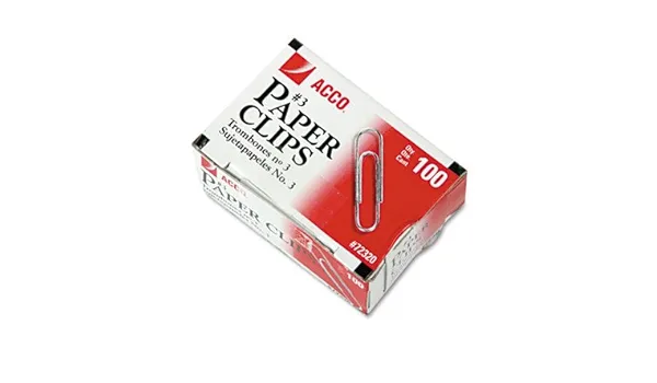 ACCO Smooth Economy Paper Clip - Steel Wire - No. 3 - Silver - 100/Box, 10 Boxes/Pack