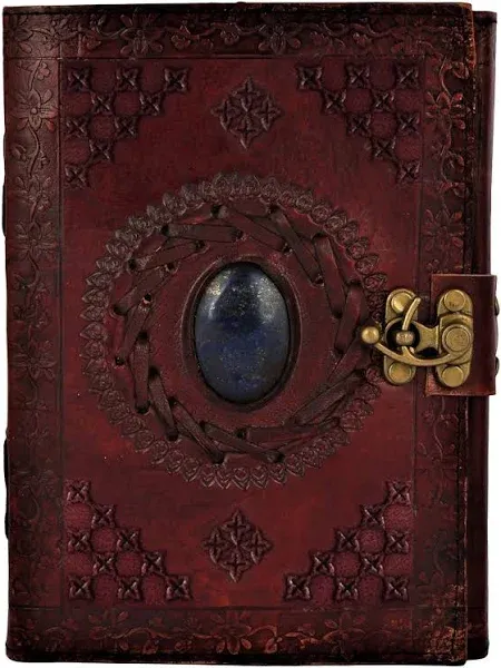 Leather Journal with Semi-Precious Stone & Buckle Closure Leather Diary Gift for