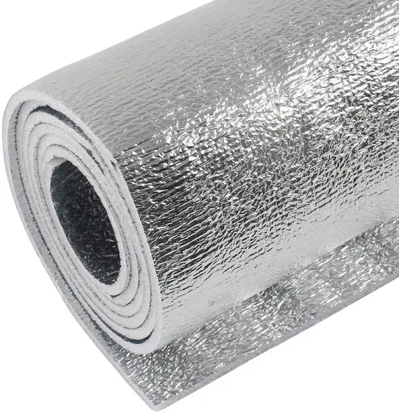 5mm Reflective Insulation Foam Core Radiant Barrier 40“ × 80” Double Side Foil Cold and Heat Shield Thermal Insulation for Ceilings,Walls,Steel Buildings,Roofing ect