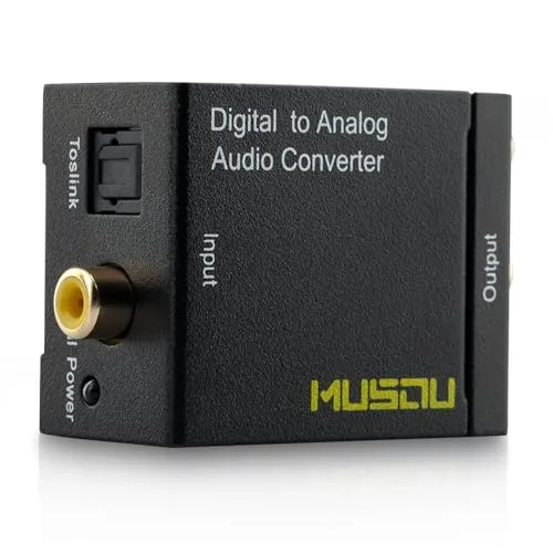 Musou Digital Optical Coax to Analog RCA Audio Converter Adapter