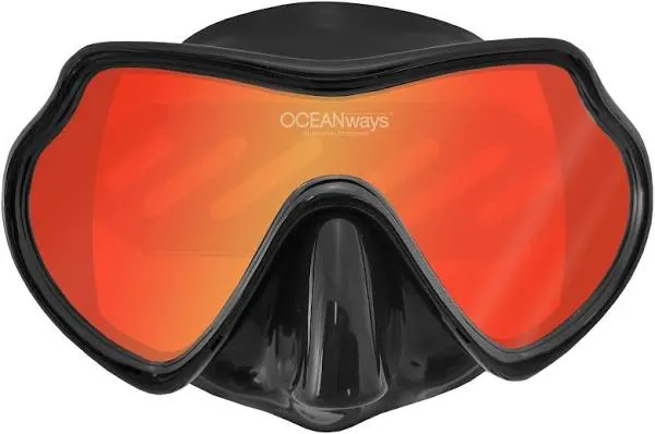 Oceanways SuperView-HD Mask - Black Silicone 