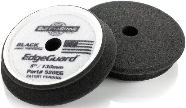 Buff and Shine EdgeGuard Black Final Finishing Foam Pad - 5" 520EGS