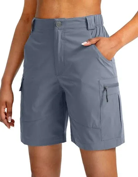 Viodia Women's 7" Hiking Cargo Shorts with Pockets Quick Dry Lightweight Shorts for Women Golf Casual Summer Shorts