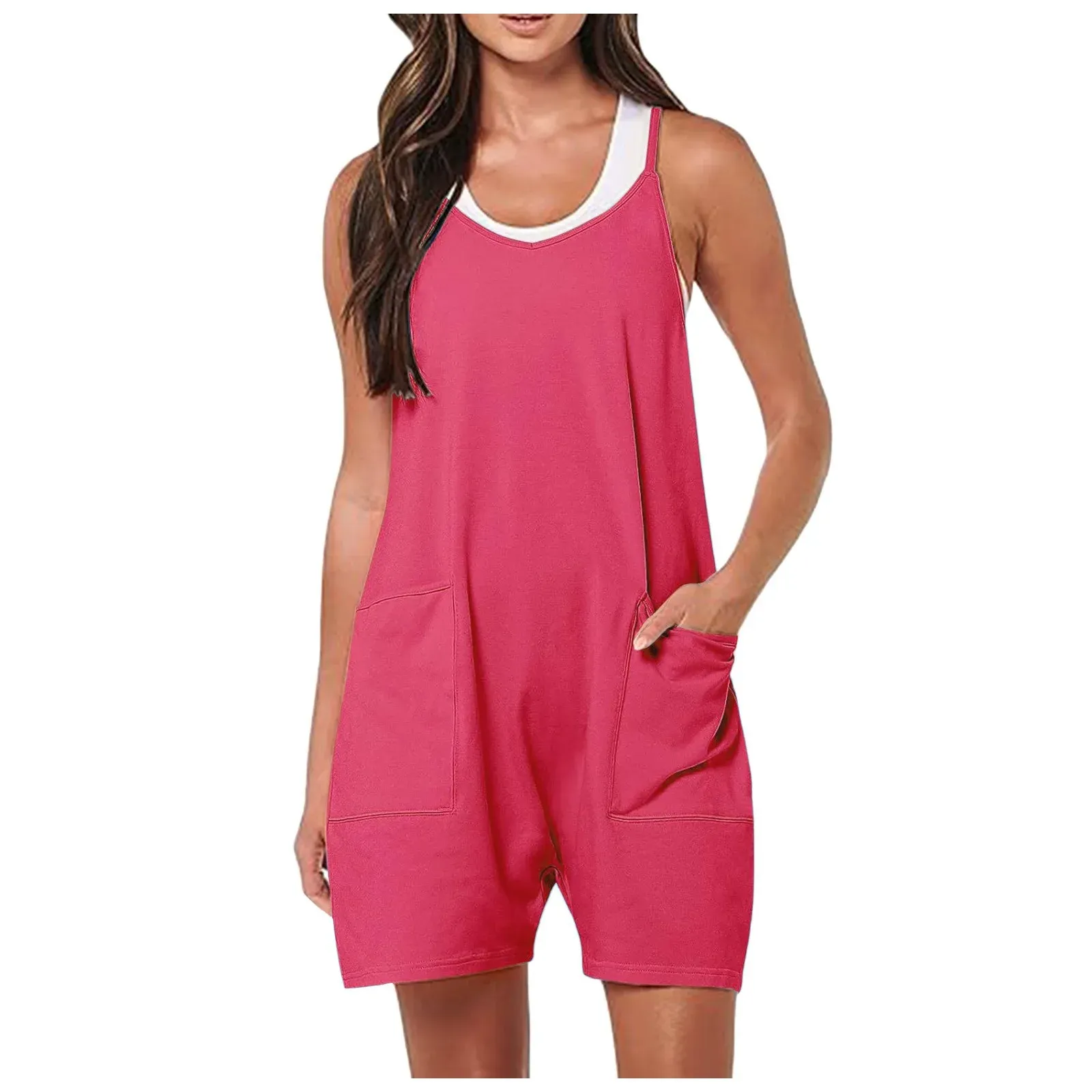 Jumpsuit For Women Summer Casual Sleeveless Loose Rompers Women&#039;s Comfy Overalls