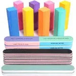 FANDAMEI Nail Files and Buffers 100/180 Grit Professional Manicure Tools Kit Rectangular Buffer Block