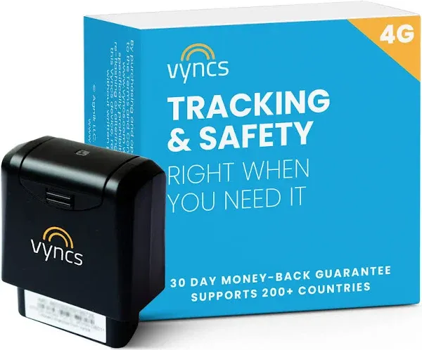 Vyncs No Monthly Fee Real Time 3G OBD Car GPS Tracker, trips, Engine Diagnostics