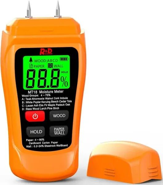 RDINSCOS Wood Moisture Meter, Firewood Moisture Tester, Drywall Moisture Detector Professional Moisture Content Meter Lumber Logs Concret