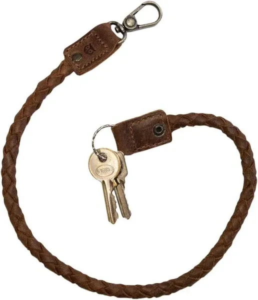 Hide & Drink Rustic Leather Braid Biker Chain Key Lanyard