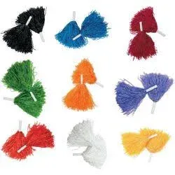 Plastic Spirit Pom-Poms- Burgundy