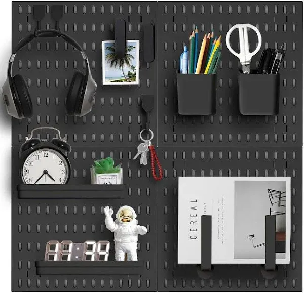 Revamp Your Space With A Versatile Pegboard Kit - Effortlessly Organize Home, Office, And Gaming Setup With Customizable Hanging Solutions (Black), 