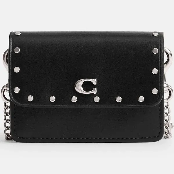 COACH Essential Half Flap Card Case with Rivets