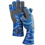 Fish Monkey Half Finger Guide Glove - Blue Water Camo - L