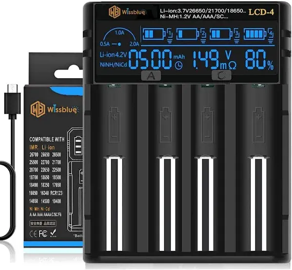 WISSBLUE 18650 Battery Charger