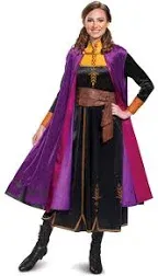 Black and Purple Frozen Anna Deluxe Adult Women Halloween Costume - Medium