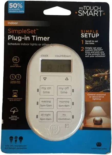 GE My Touch Smart Digital Timer, Indoor/Plug-In