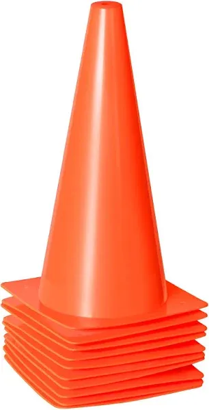 12 Inch Traffic Training Sports Cones, [10 Pack] Orange Safety Cones, Soccer Basketball Cones for Drills, Plastic Marker Cones for Indoor/Outdoor Activity & Festive Events