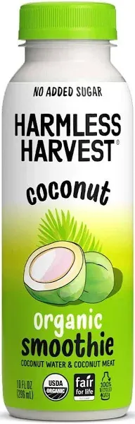 Harmless Harvest Organic Coconut Smoothie Blend of Coconut Water and Coconut Meat, Hydration & MCTs, No Sugar Added, Vegan, Fair for Life Certified, O