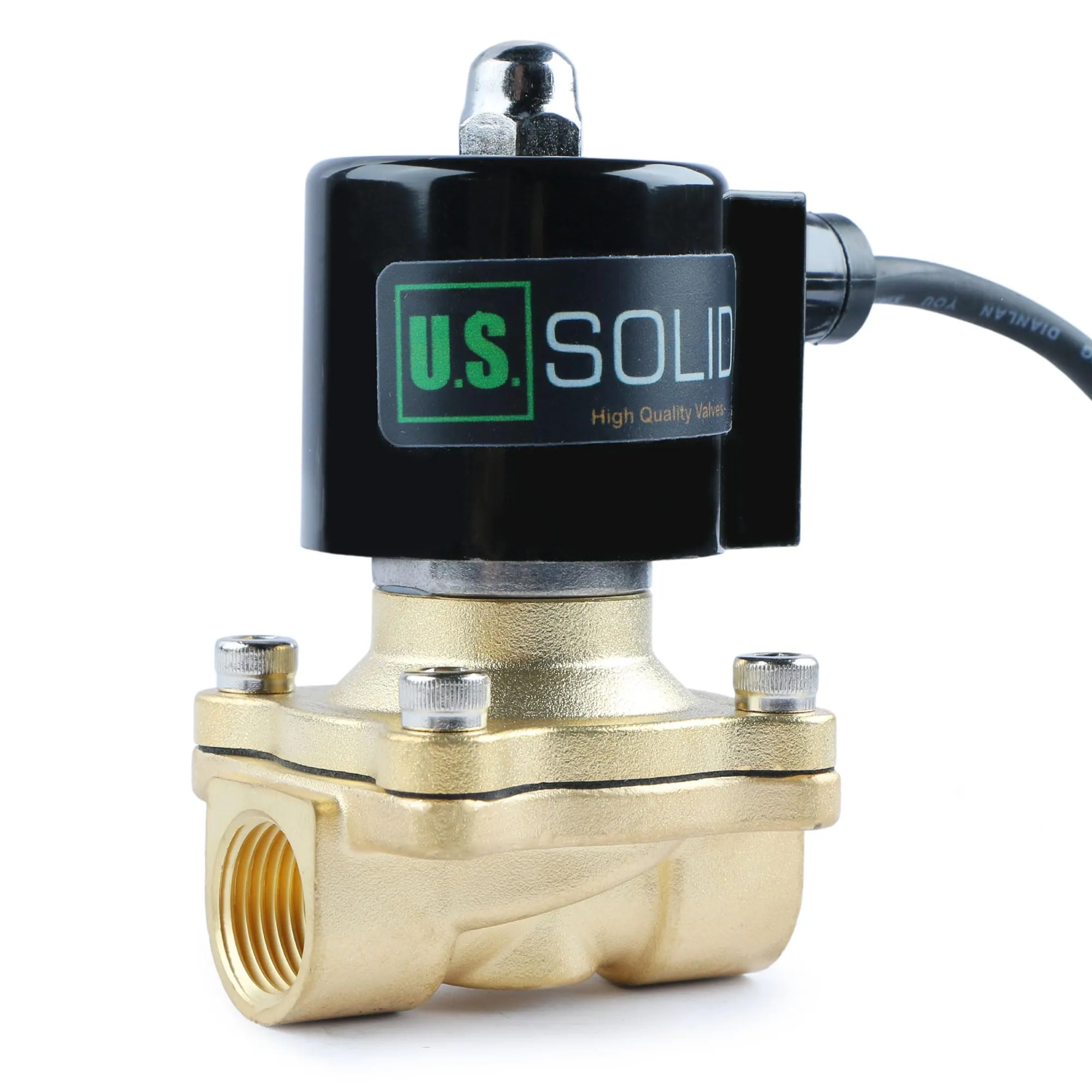 U.S. Solid 1/2" Brass Electric Solenoid Valve Underwater Valve 110V AC Normally ...