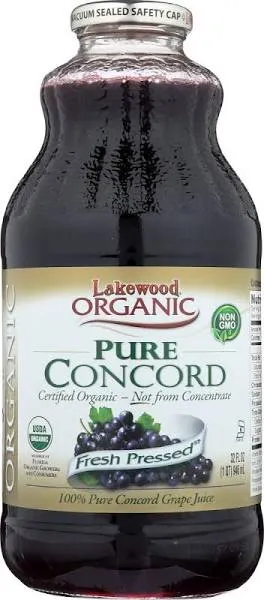 Lakewood Pressed Juice, Fresh, Organic, Pure Concord Grape - 32 fl oz