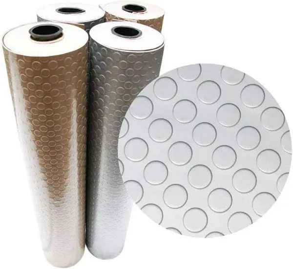 Rubber-Cal Coin-Grip Metallic PVC Flooring