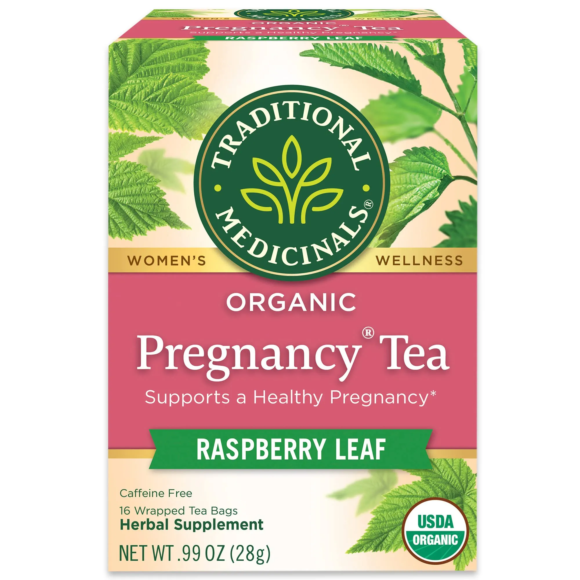 Traditional Medicinals Pregnancy Tea, Organic, Raspberry Leaf, Tea Bags - 16 tea ...