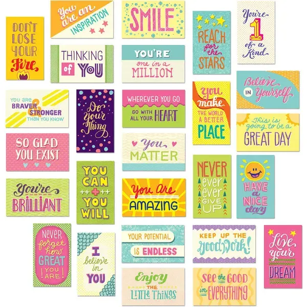 Youngever 300 Pack Motivational Quote Cards, 100 Unique Inspirational Designs Cards, Business Card Sized Encouragement Cards, Gifts for Employees, Thinking of You Gifts, Appreciation Cards