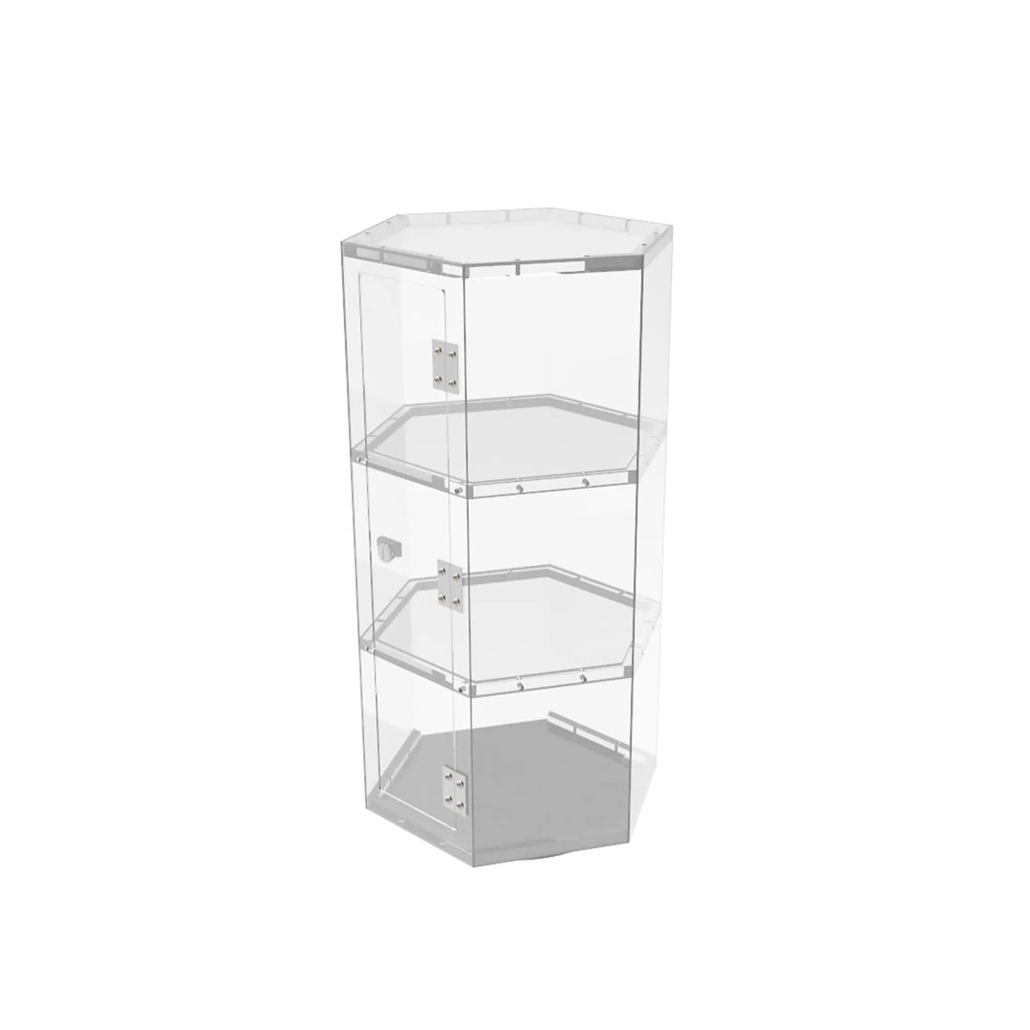 FixtureDisplays Clear Plexiglass Acrylic Spinning Cabinet Display Case