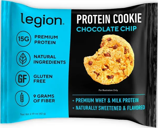 Legion Protein Cookie - Natural High-Protein Cookies - 12 Pieces, Chocolate Chip