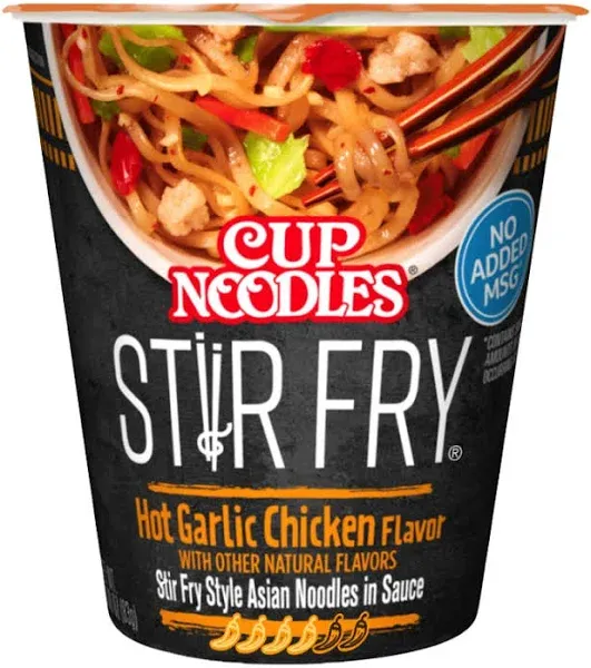 Cup Noodles Stir Fry Noodles Hot Garlic Chicken Flavor