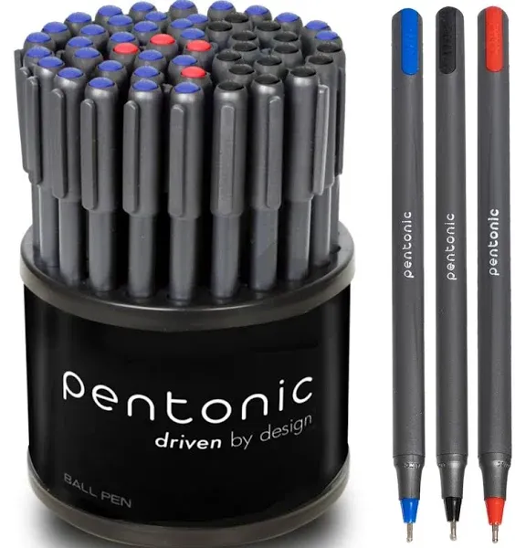 Linc Pentonic Premium Ball Point Assorted Pens 1.0 mm Medium Point, 50-Count