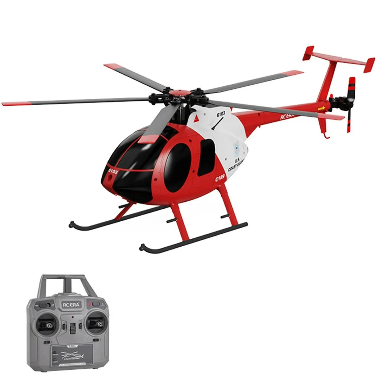 YX C189 MD500E 150-size 6-Axis Gyro Stabilized RTF Scale Helicopter w/ Weapons - Black