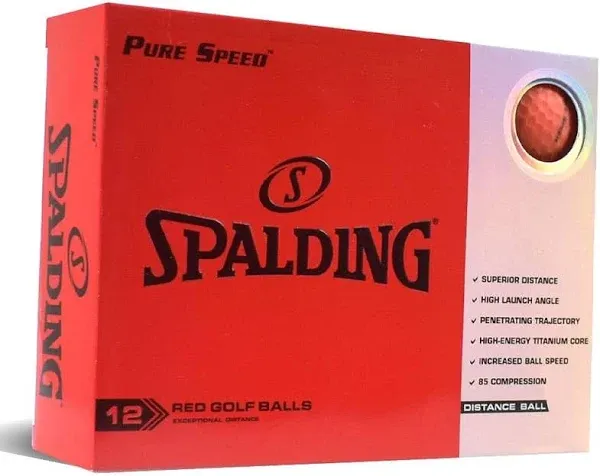 Spalding Pure Speed Red Golf Balls 12 Pack