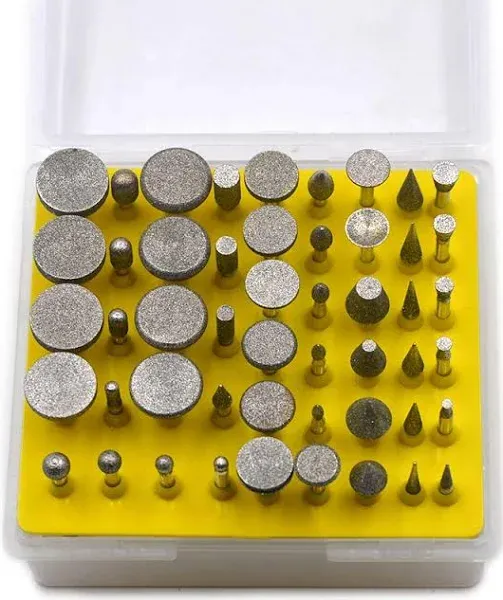 50pcs Diamond Coated Grinding Head Grinding Burrs Set for Dremel Rotary Tool