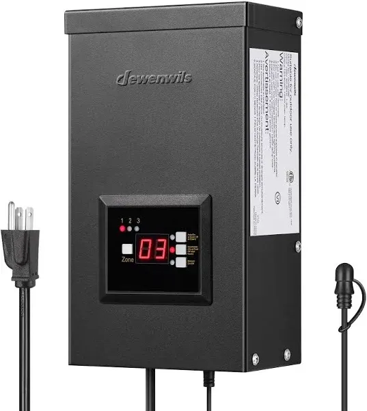 DEWENWILS 300W Low Voltage Transformer with Timer and Photocell Sensor, 120V to ...