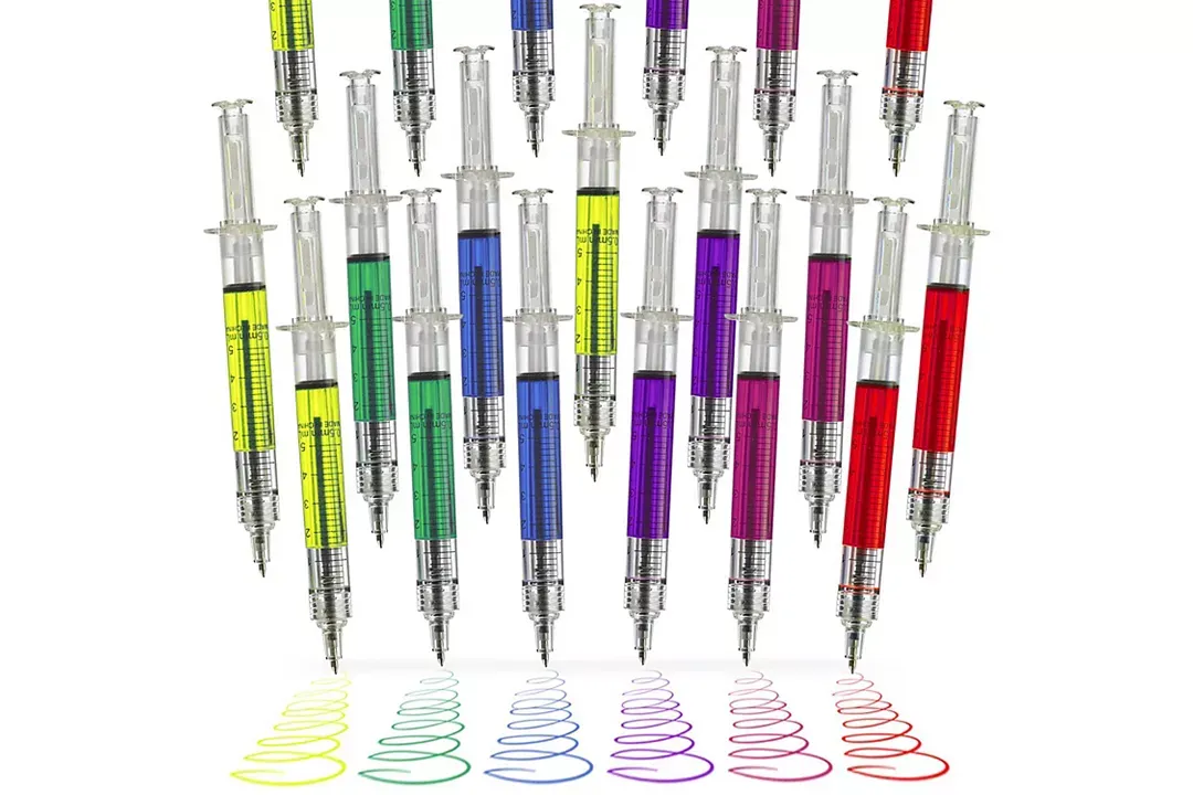 24 Pack Kicko Multi-Color Syringe Pens - 6 Color Ink Variety