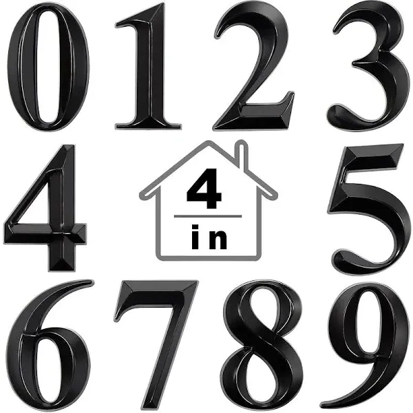 Jetec House Numbers 3D Door Mailbox Numbers 0-9 Self Adhesive House Door Numbers House Street Address Numbers Stickers for House, Apa