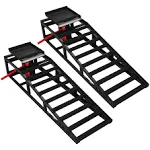 2PCS Auto Car Truck Service Ramps Lifts,11023lbs(5T) Garage Car Lift Hydraulic Ramps,Portable Car Ramps for Oil Changes High Lift,Lift Repair Frame Lift Height Adjust 9.8"-15" (Black)