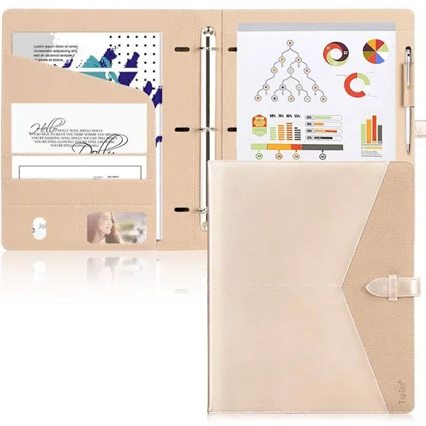 Toplive Padfolio 3 Ring Binder Organizer Business Portfolio Folder for Women,...