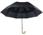 GustBuster 62 Inch Doorman Umbrella, Double Canopy, Black