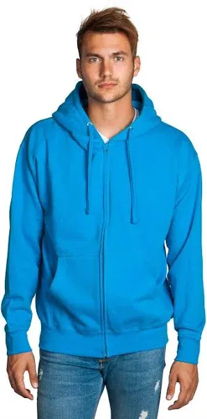 Men's Ecosmart Full Zip Up Front Jacket Ultimate Heavyweight Fleece Sweatshirt Cotton Blend Winter Warm Work Hoodie