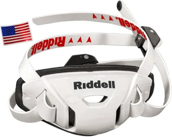 Riddell SpeedFlex Hard Cup Cam-Loc Chinstrap + Chrome US Flag Helmet Decal (Large, Forest/Dark Green)