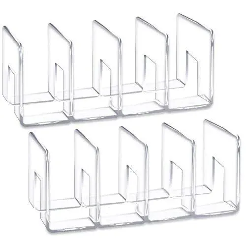 YAGELI Clear Acrylic Desk File Sorter Purse/Handbag Organizer Clutch Divider Mesh Folder Office Supplies Stand Bookshelf (3 Sections) (2Pack-4Sections