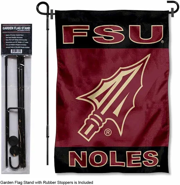 College Flags & Banners Co. Florida State Seminoles Arrow Garden Flag with Pole Stand Holder