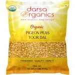 Darsa Organics Toor Tur Dal 2 lb | Yellow Split Pigeon Peas Lentils | Arhar Dal | USDA Organic | Non-GMO | Chemical-Free | Kosher