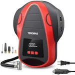 TEROMAS Tire Inflator Air Compressor, Portable DC/AC Air Pump for Car Tires 12V DC and Other Inflatables at Home 110V AC, Digital Electric Tire Pump