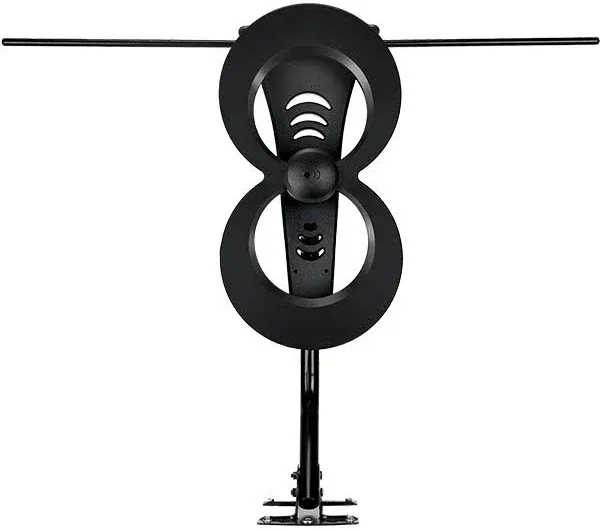 Antennas Direct ClearStream 2MAX Indoor Outdoor TV Antenna, UHF VHF, Multi-Directional, 60+ Mile Range, 4K 8K UHD NEXTGEN TV – w/ 20-inch Mast (Black)