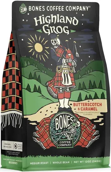 Bones Coffee Company - Highland Grog | 12oz: Whole Bean