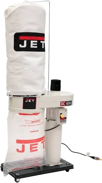 JET Dust Collector, 650 Series, 5-Micron Bag Filter, 1 HP, 115/230V 1Ph (Model DC-650MK)