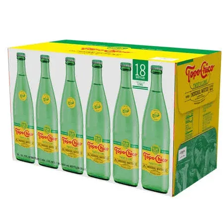 Topo Chico Mineral Water, Twist of Lime, 20 Fluid Ounce (Pack of 24)