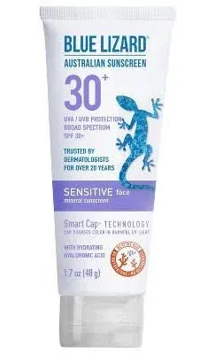 Blue Lizard Mineral Sunscreen Sensitive Face SPF 30